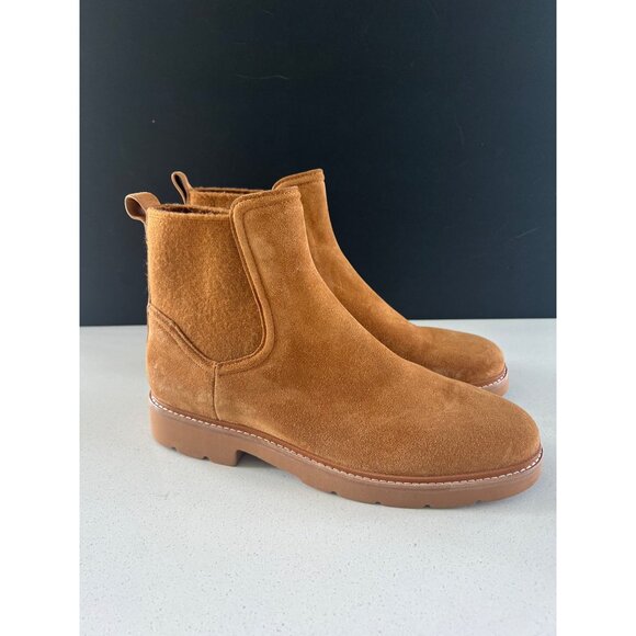 Vince Rue women's Chelsea Tan suede Ankle Boots 9.5 - Picture 3 of 11